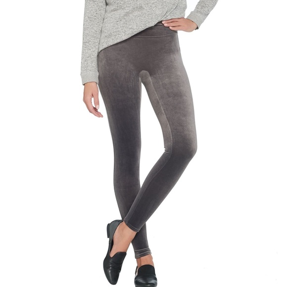 Spanx Gray Velvet Leggings 